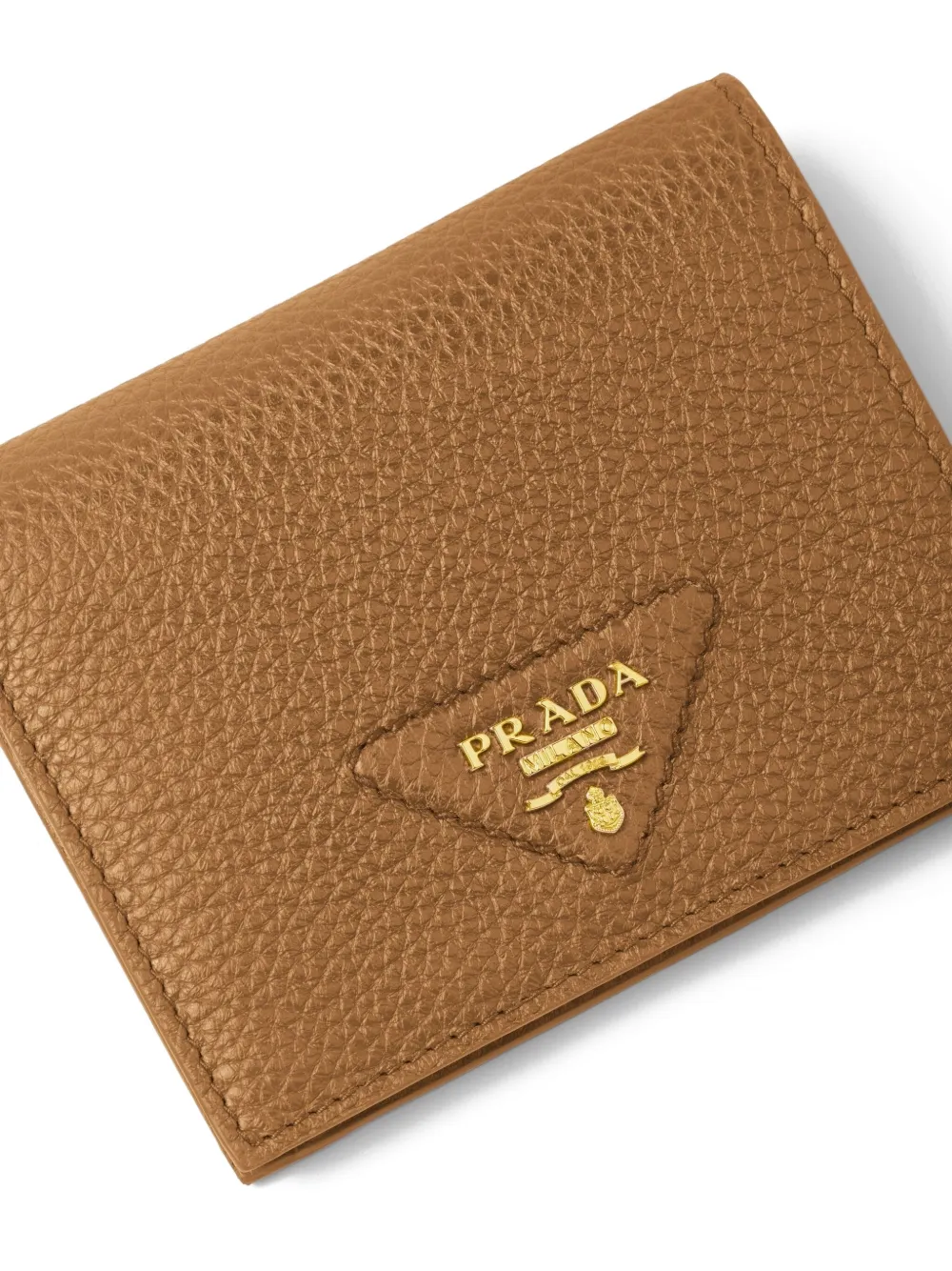Prada Kleine portemonnee met logo Bruin