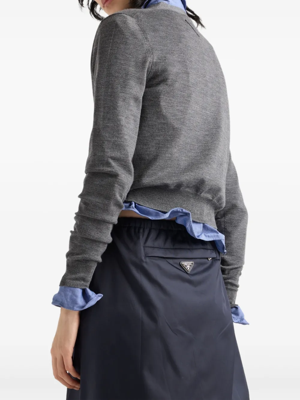 Prada Midi-plooirok Blauw