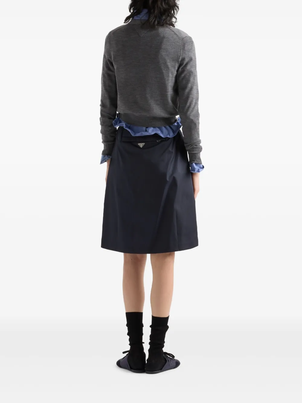 Prada Midi-plooirok Blauw