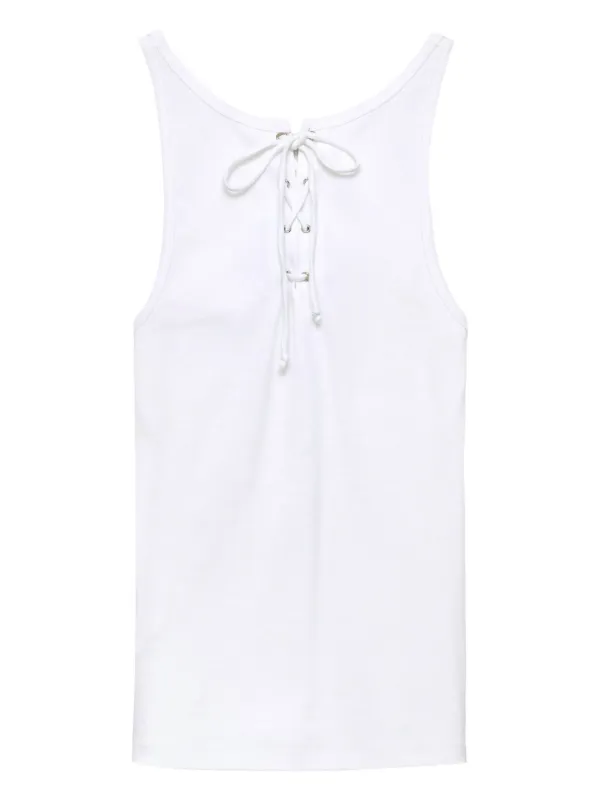 Prada lace-up Tank Top | White | FARFETCH UK