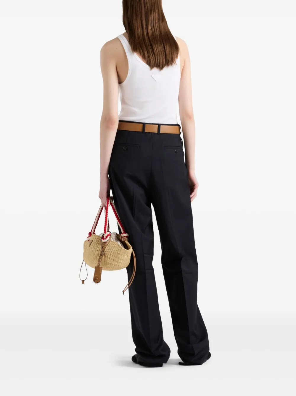 Prada Tanktop met veters Wit