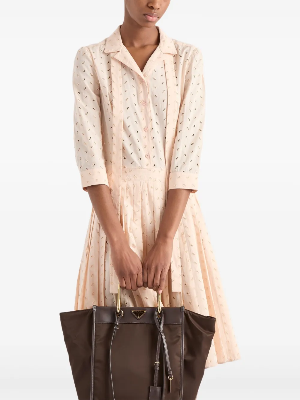 Prada Katoenen midi-jurk Roze