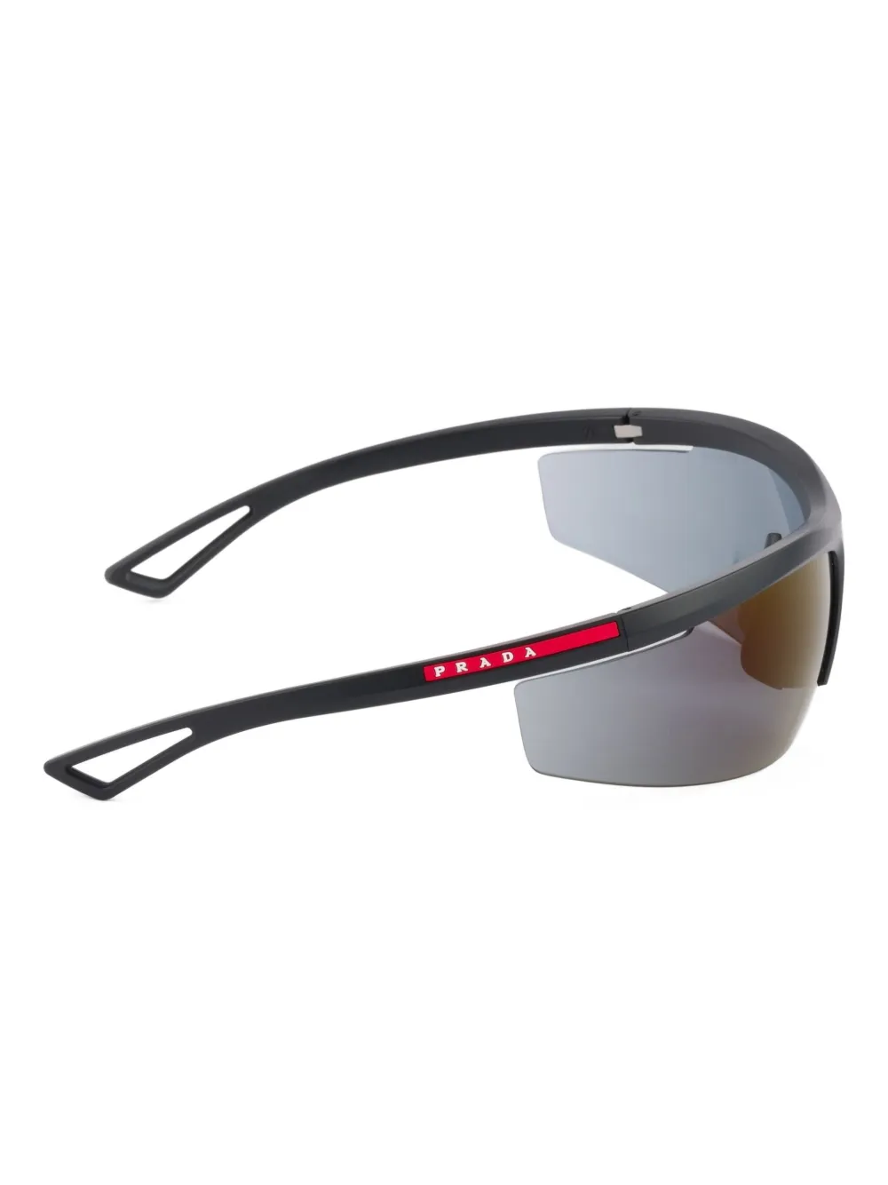 Prada Linea Rossa Zonnebril met logoprint Zwart