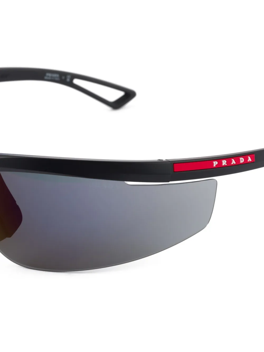 Prada Linea Rossa Zonnebril met logoprint Zwart