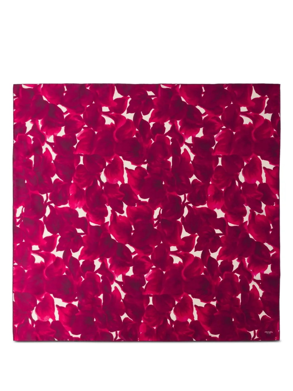 Prada Sjaal met bloemenprint Rood