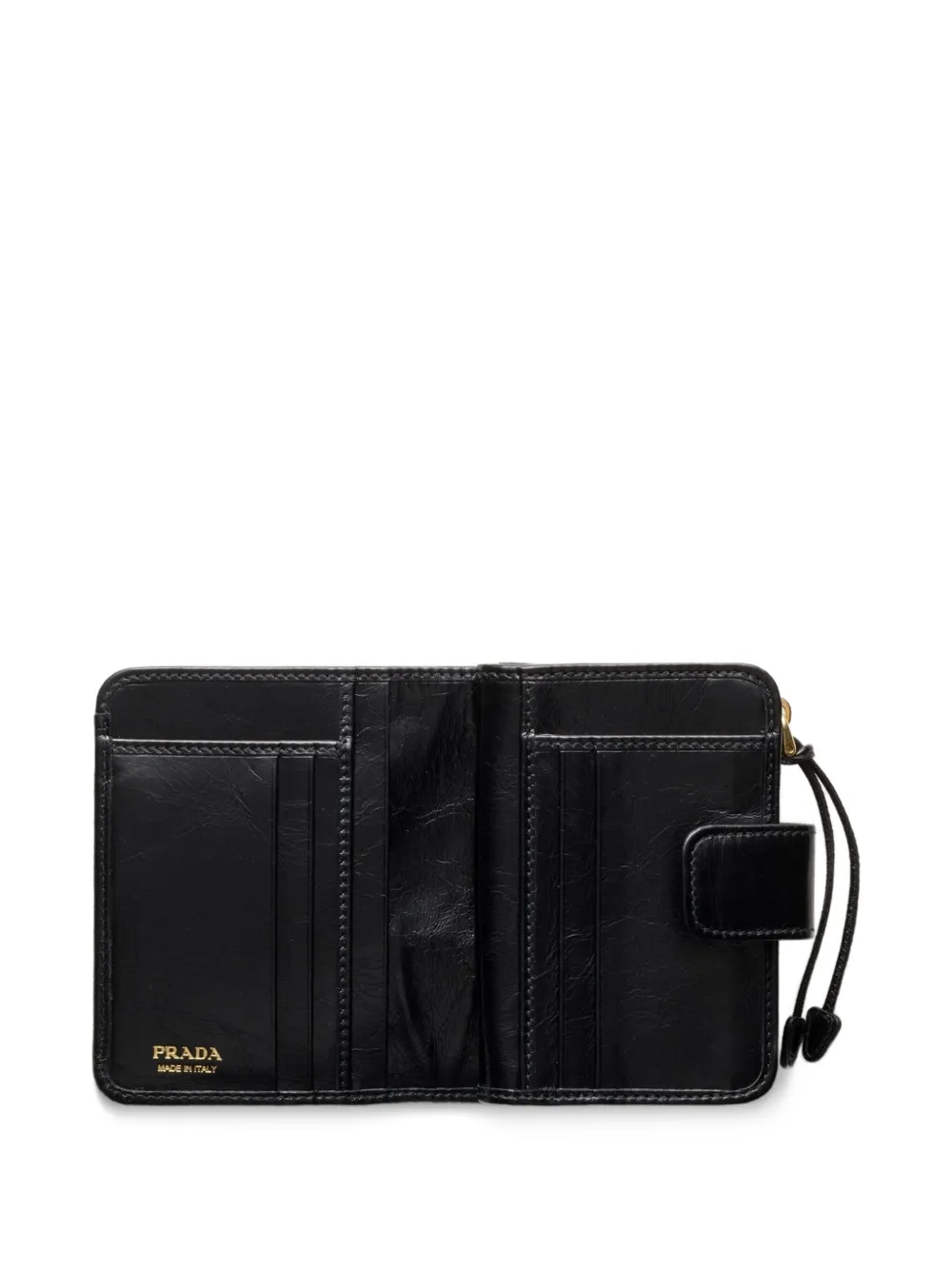 Prada Leren portemonnee Zwart