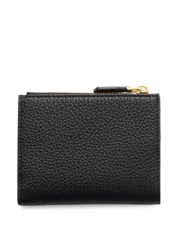 Prada Small Textured Leather Wallet | Black | FARFETCH CA