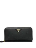 Prada large leather zip-around wallet - Black