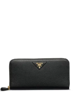 【美品】PRADA LARGE CALF LEATHER WALLET Prada Large Leather Wallet | Black | FARFETCH JO