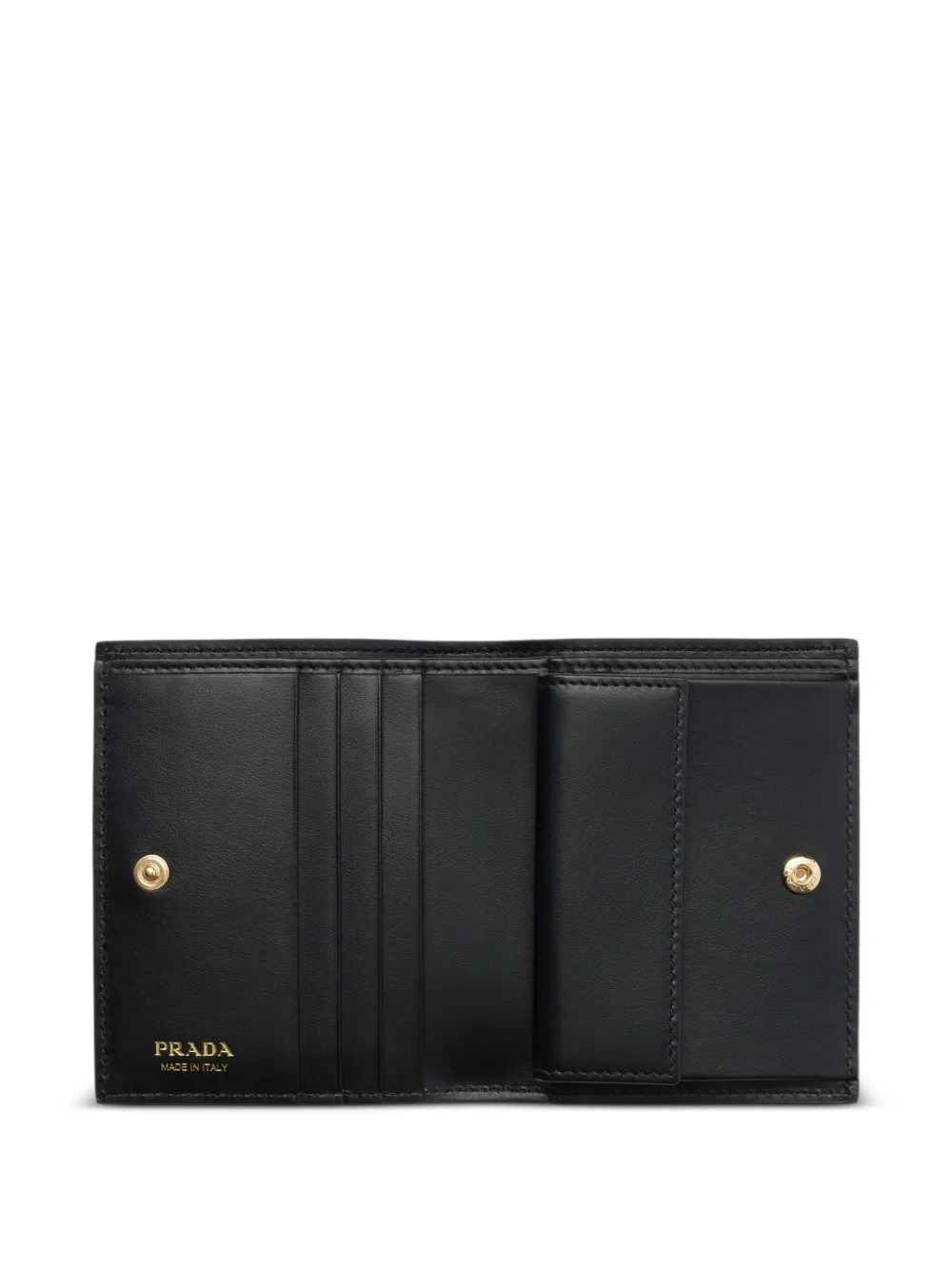 Prada Kleine leren portemonnee met textuur Zwart