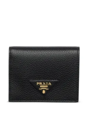 Prada テクスチャードレザー 財布 S | ブラック | FARFETCH JP