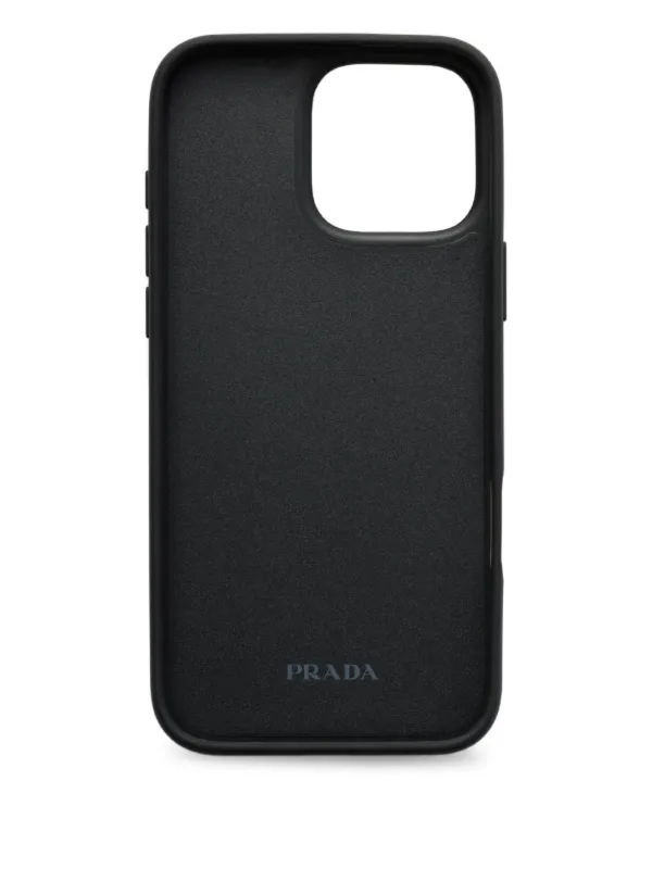 Prada Textured Cardholder iPhone 16 Pro Max Case | Black | FARFETCH