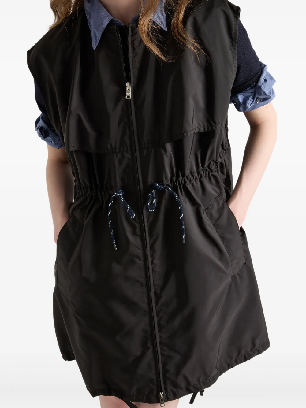 Prada Mouwloze mini-jurk Zwart