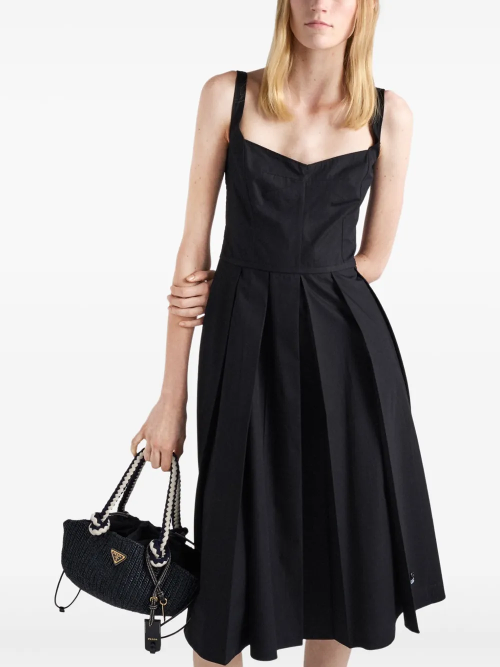 Shop Prada Cotton Midi Dress