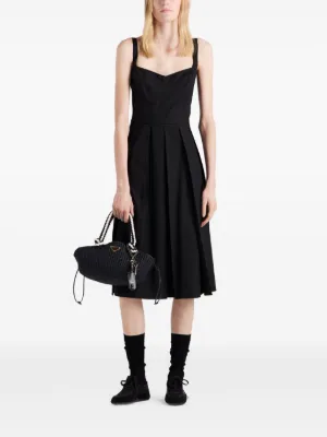 【関税＆送料込み】Prada Dresses Prada Pleated Poplin Dress | Blue | FARFETCH