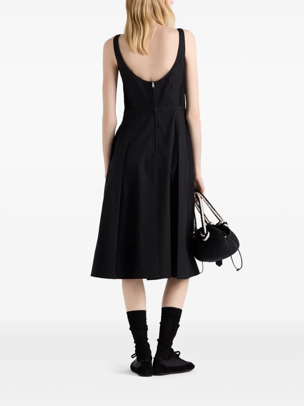 Shop Prada Cotton Midi Dress
