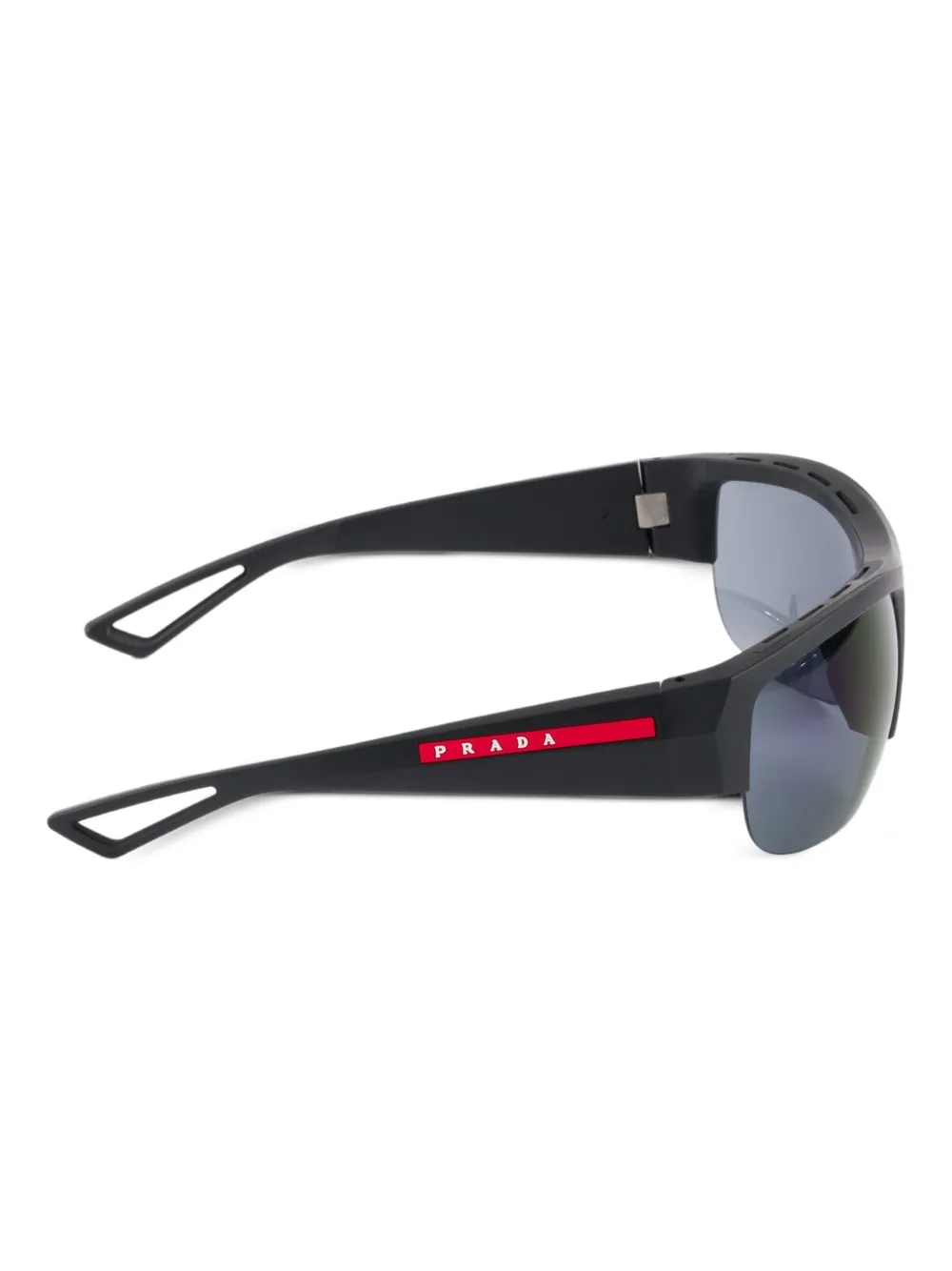 Prada Linea Rossa Zonnebril met logoprint Zwart