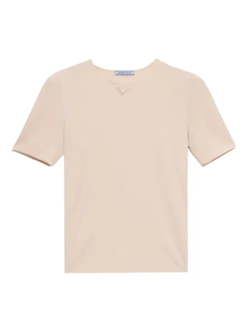 T-shirt à logo triangulaire - Prada - Modalova