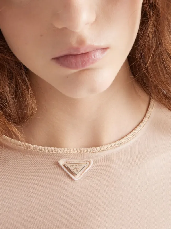 Prada triangle-logo T-shirt | Pink | FARFETCH