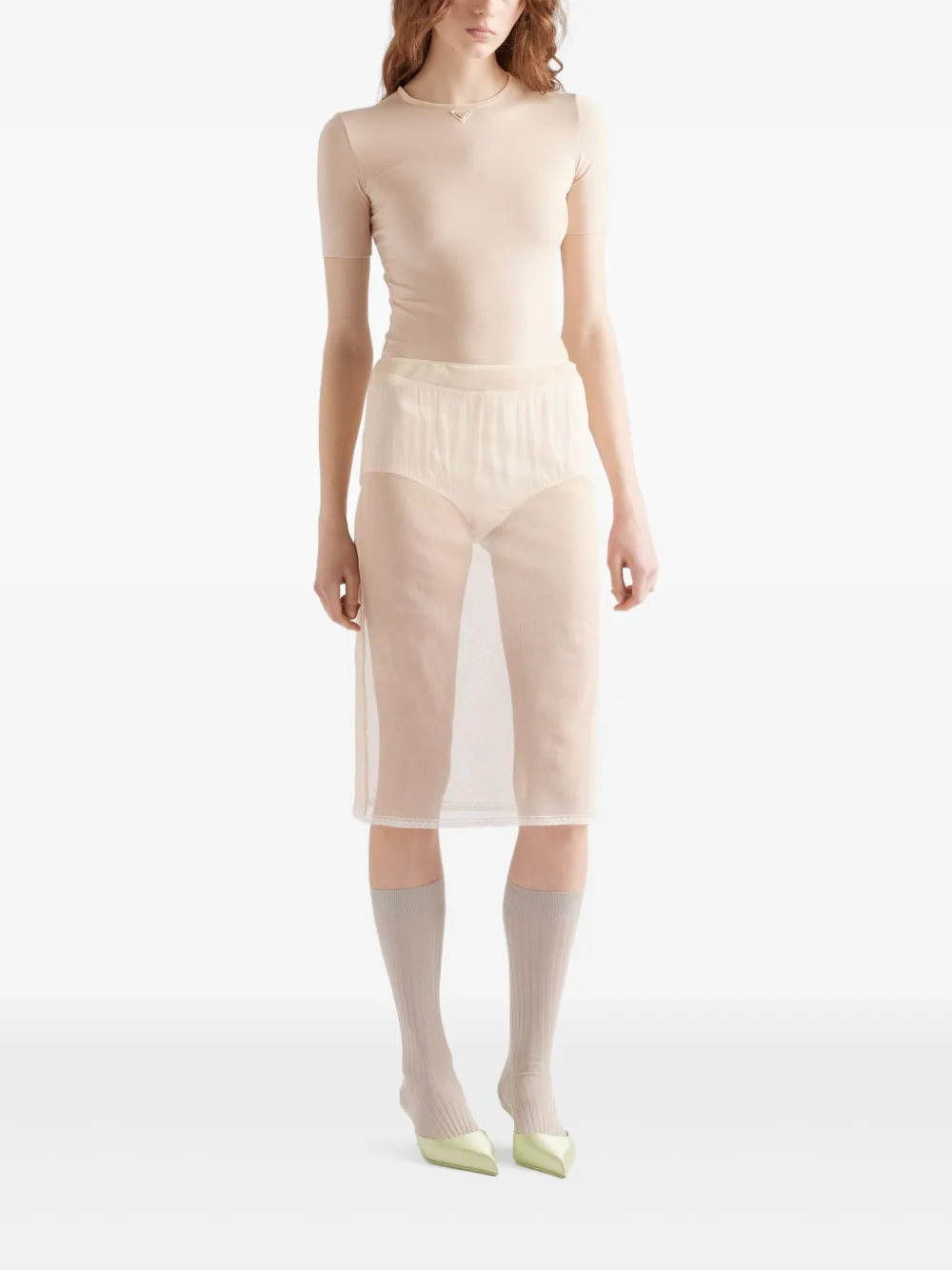 Prada T-shirt met logo Roze