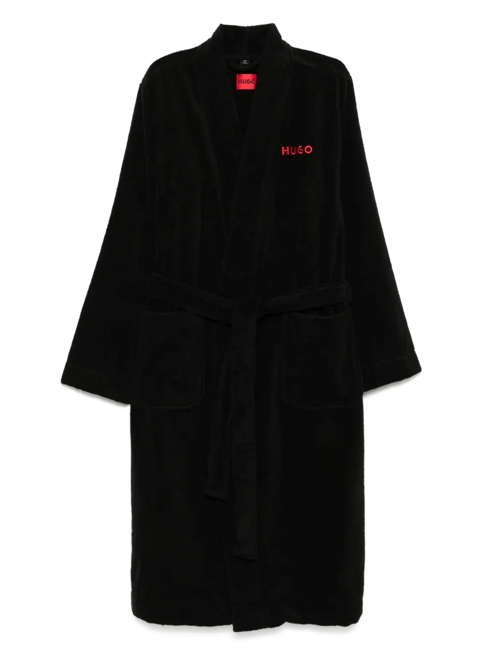 HUGO bata de baño de algodón | negro | Image 1