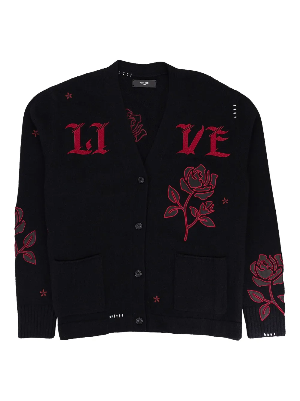 AMIRI Vest met roospatch Zwart