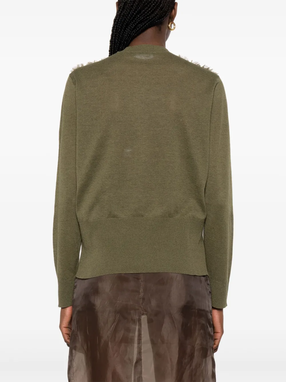 Fabiana Filippi Vest met tulen detail Groen