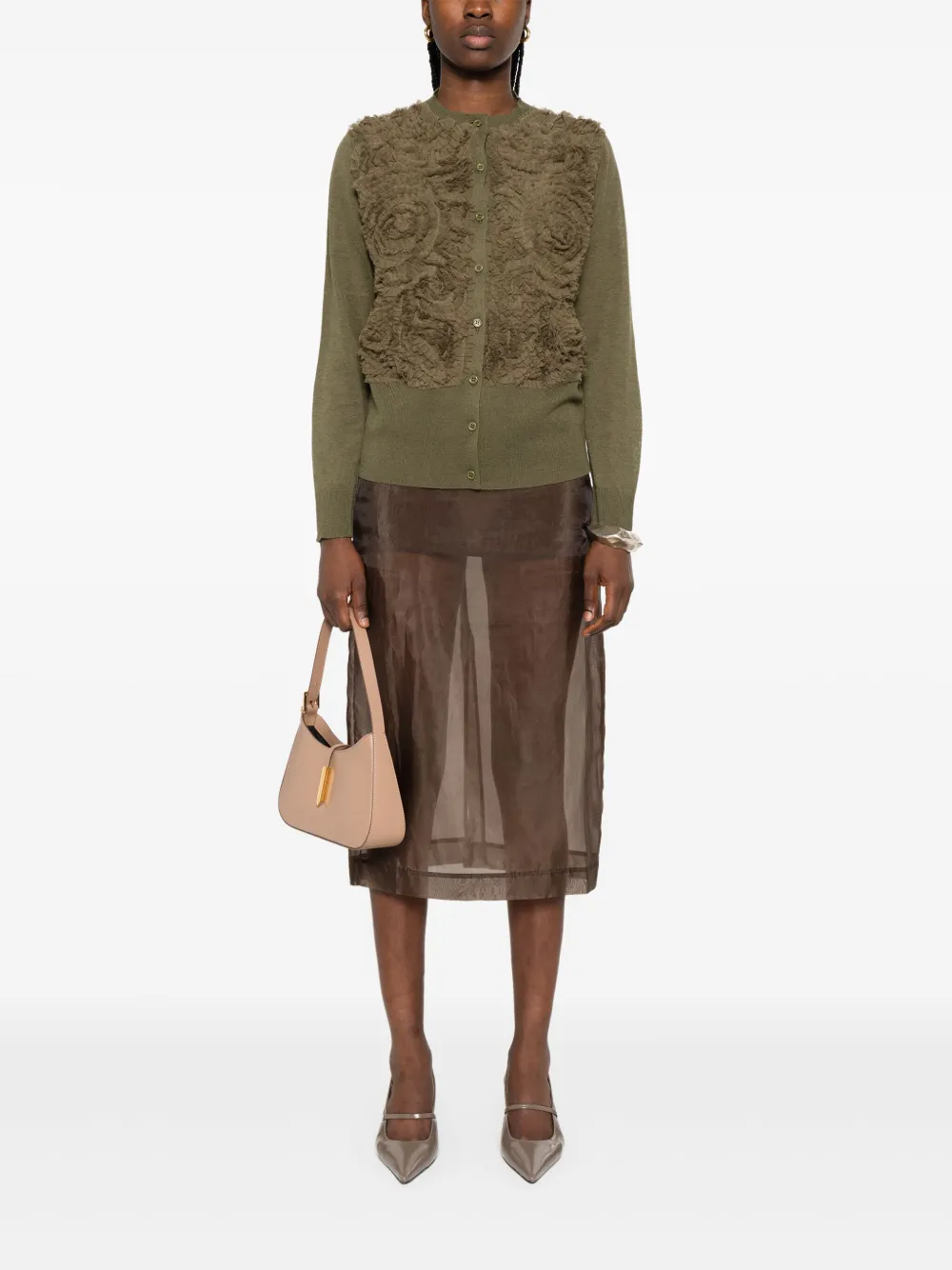 Fabiana Filippi Vest met tulen detail Groen