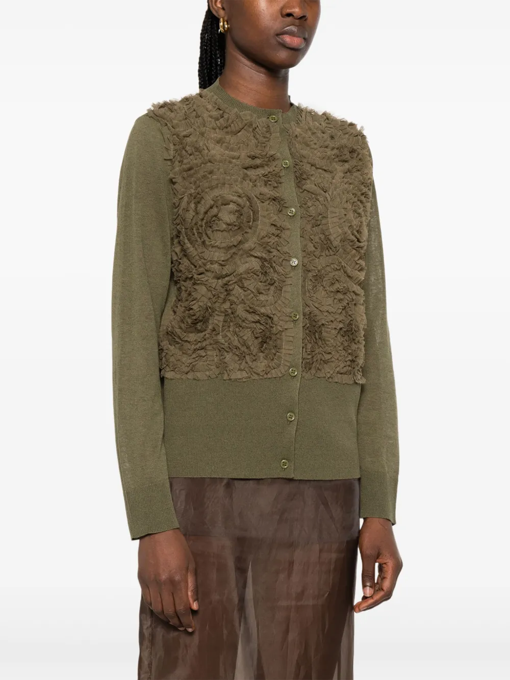 Fabiana Filippi Vest met tulen detail Groen