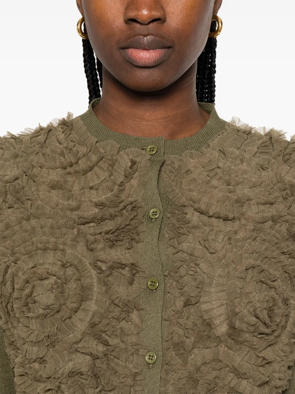Fabiana Filippi Vest met tulen detail Groen