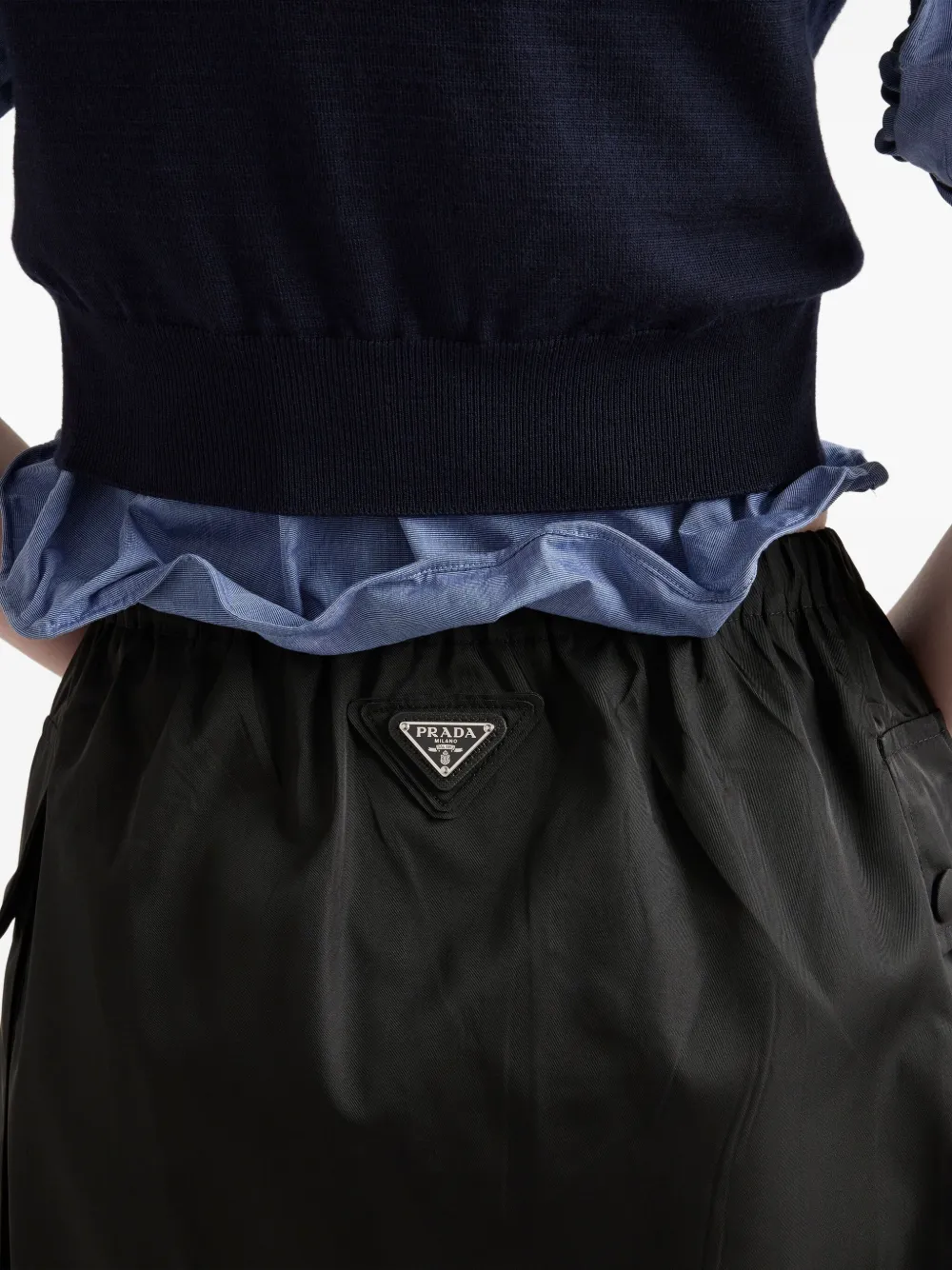 Prada Rok met elastische taille Zwart