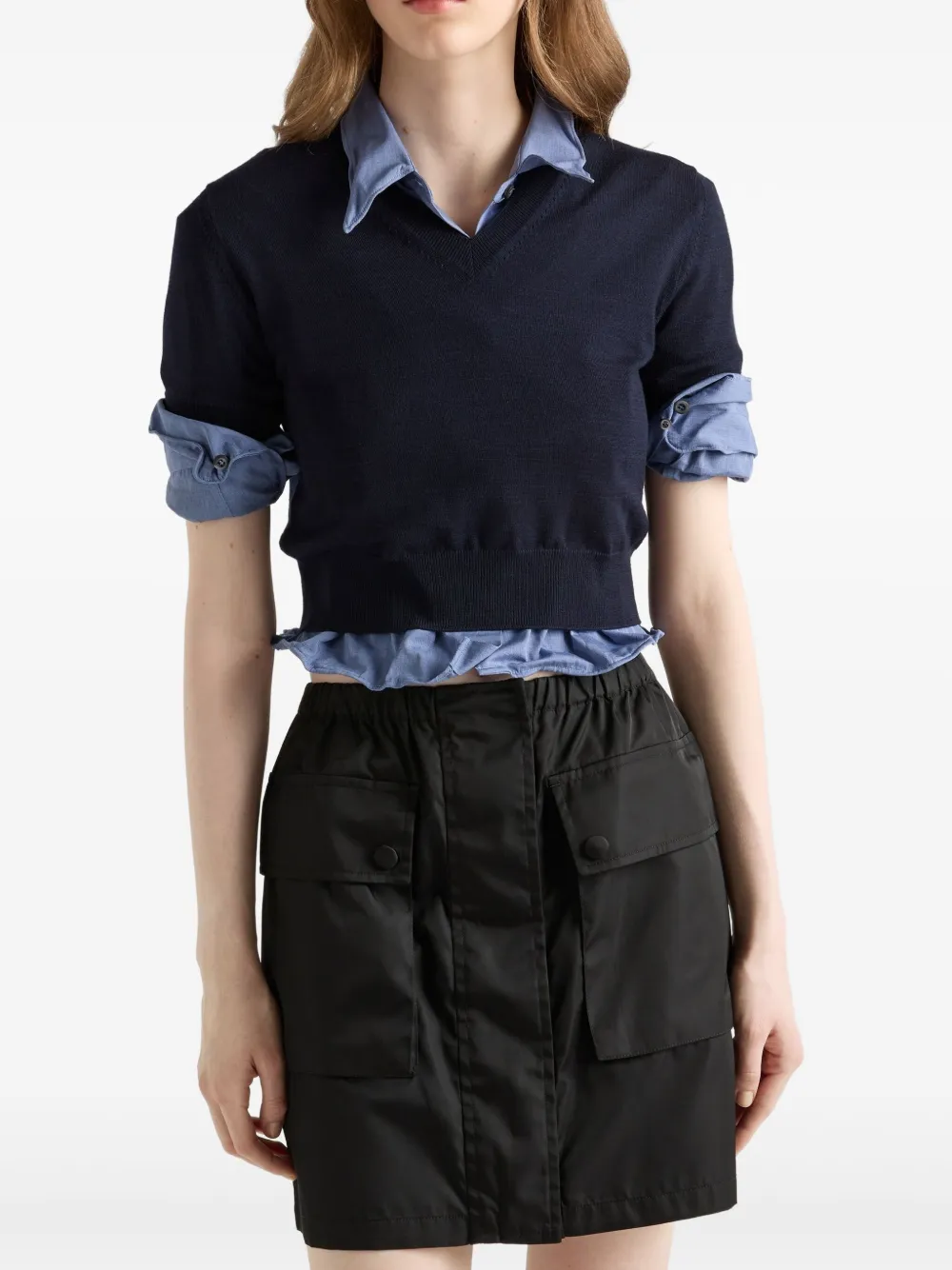 Prada Rok met elastische taille Zwart