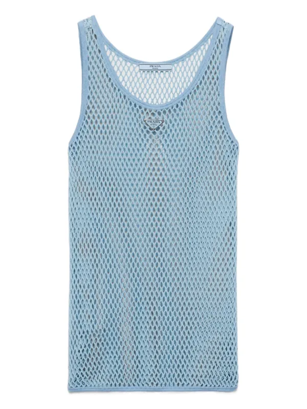 Prada Mesh Tank Top | Blue | FARFETCH