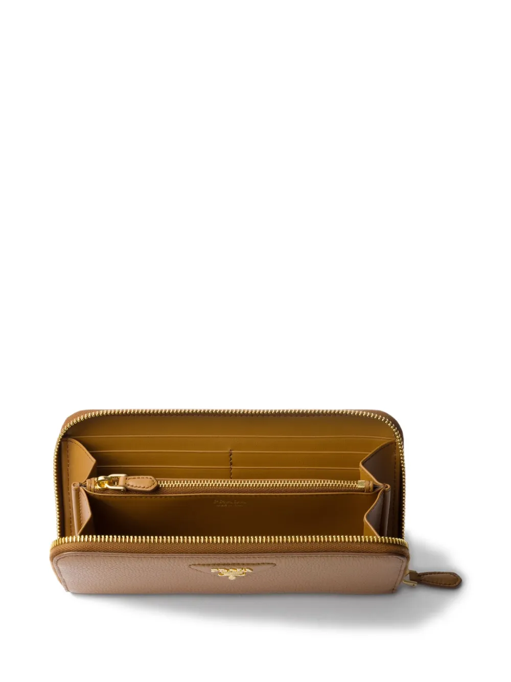 Prada Portemonnee met rits Bruin