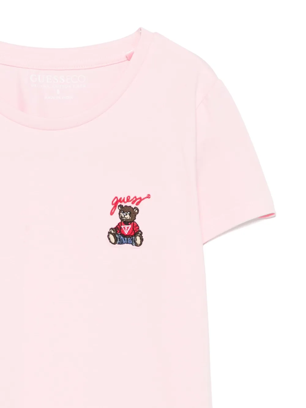 guess kids T-shirt met geborduurd logo Roze