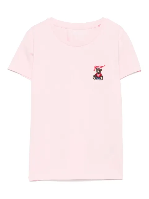 guess kids logo-embroidered T-shirt