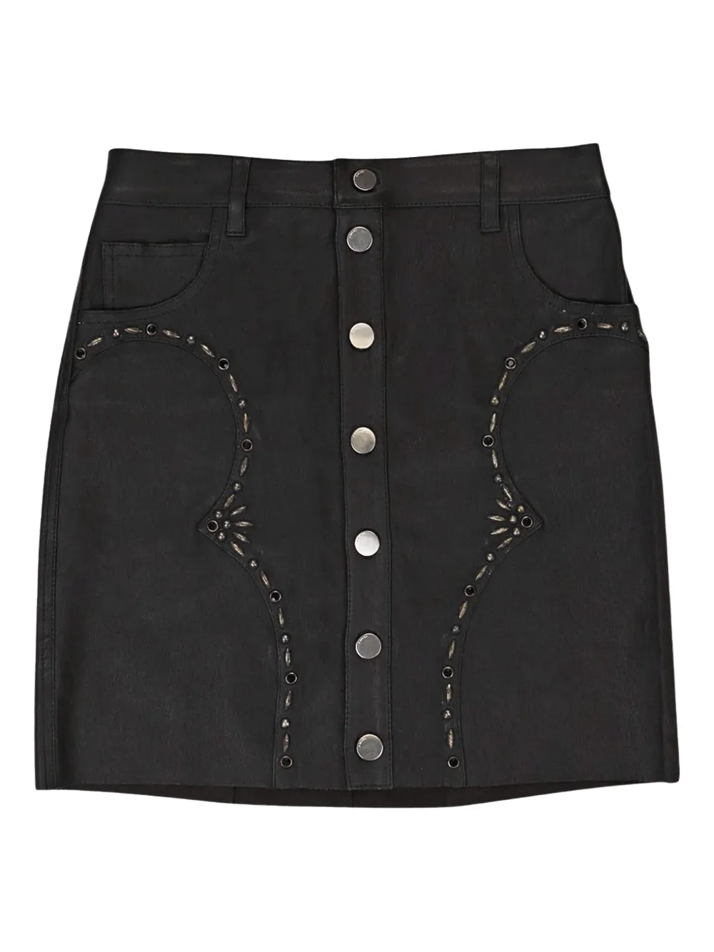 AMIRI Leren mini-rok Zwart