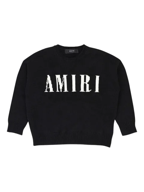 AMIRI KIDS logo-intarsia sweater