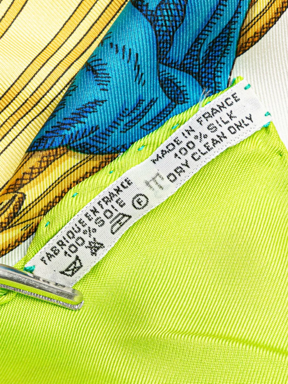 Pre-owned Hermes 20th Century Republique Francaise Liberte Egalite Fraternite 1789 Silk Scarf Scarves In Green