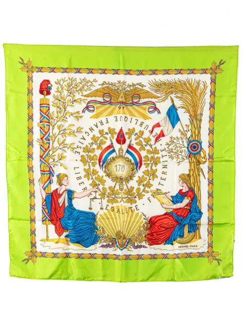 Hermès Pre-Owned 20th Century Republique Francaise Liberte Egalite Fraternite 1789 Silk Scarf scarves