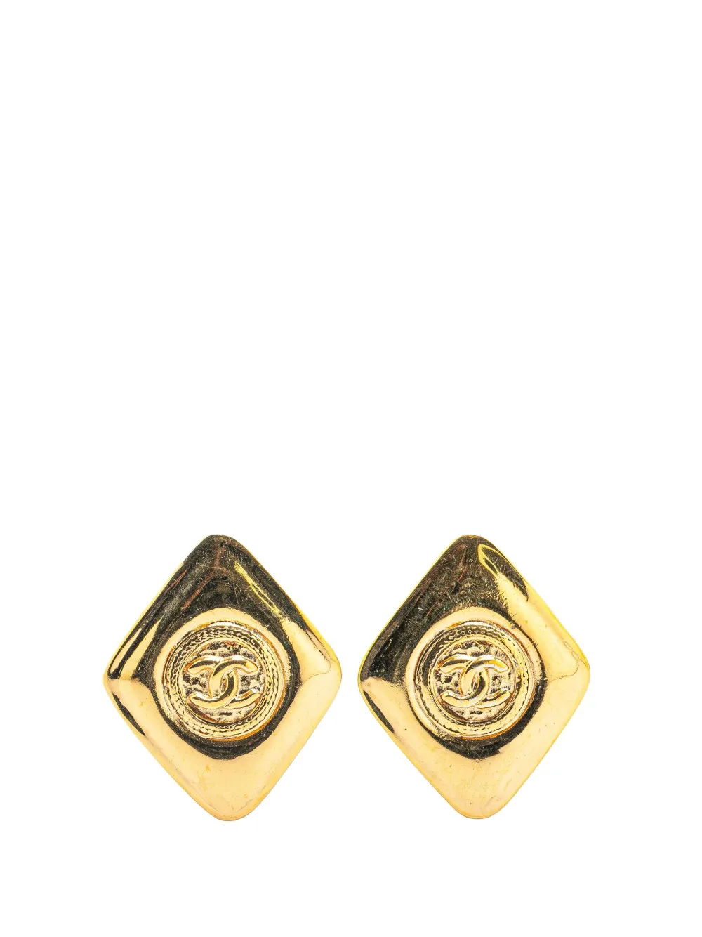 CHANEL Pre-Owned 1970-1980 Gold Plated CC Clip On Earrings costume earrings - Oro