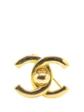 CHANEL Pre-Owned 1996 Gold Plated CC Turn-Lock Brooch costume brooch