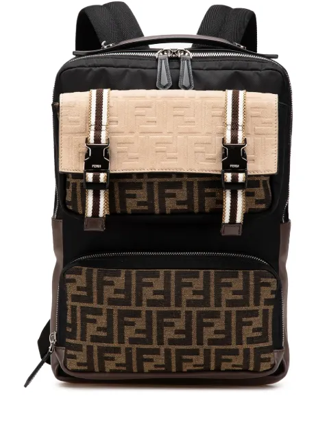 Fendi Pre-Owned 2010-2024 Zucca Canvas and Nylon Multi Pocket backpack