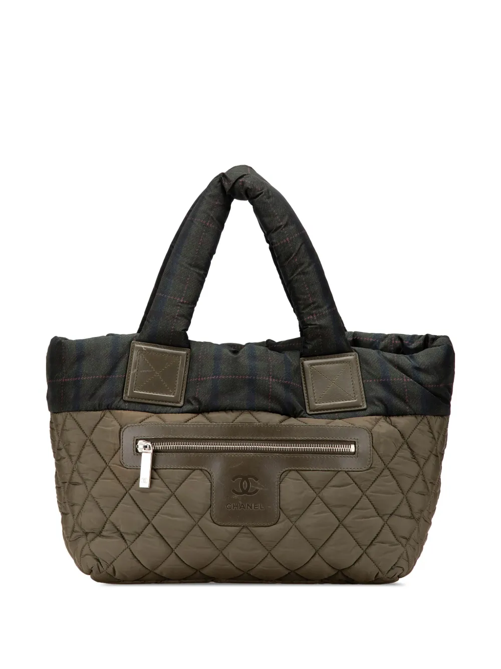 CHANEL Pre-Owned 2013-2014 スモール マトラッセ ナイロン ココ コクーン ハンドバッグ - グリーン CHANEL Pre-Owned 2013-2014 スモール マトラッセ ナイロン ココ コクーン ハンドバッグ - グリーン