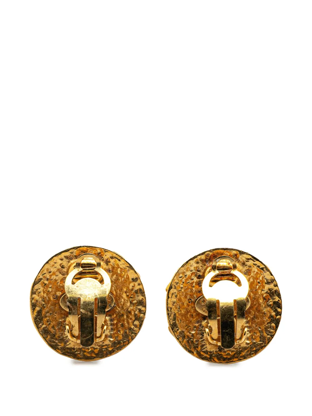 CHANEL Pre-Owned 1994 Gold Plated CC Clip on Earrings costume earrings | Image 2