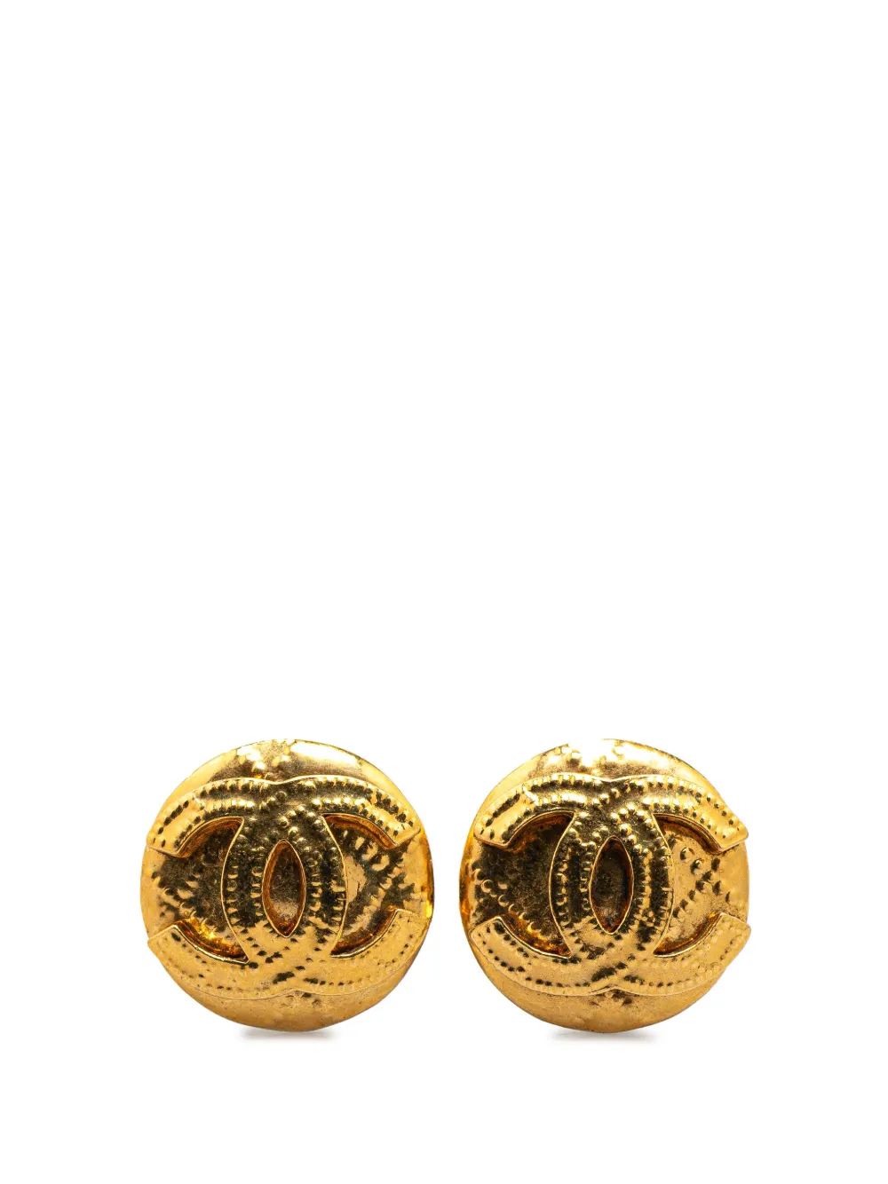 CHANEL Pre-Owned 1994 Gold Plated CC Clip on Earrings costume earrings | Gold | Image 1