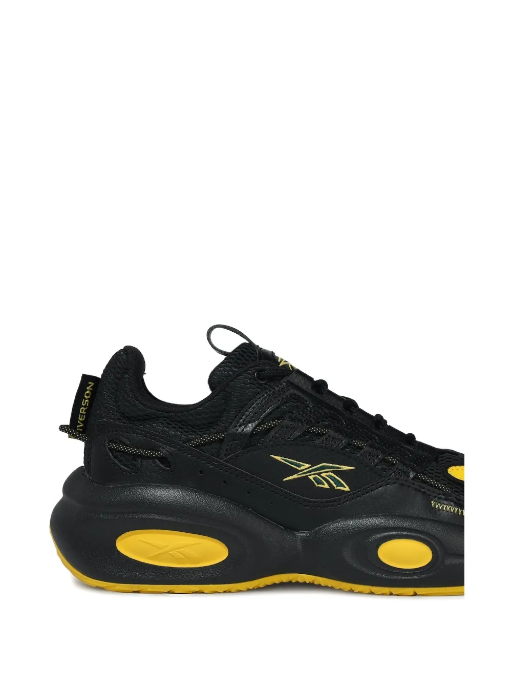 Reebok Solution Mid "core Black/toxic Yellow" Sneakers In Black