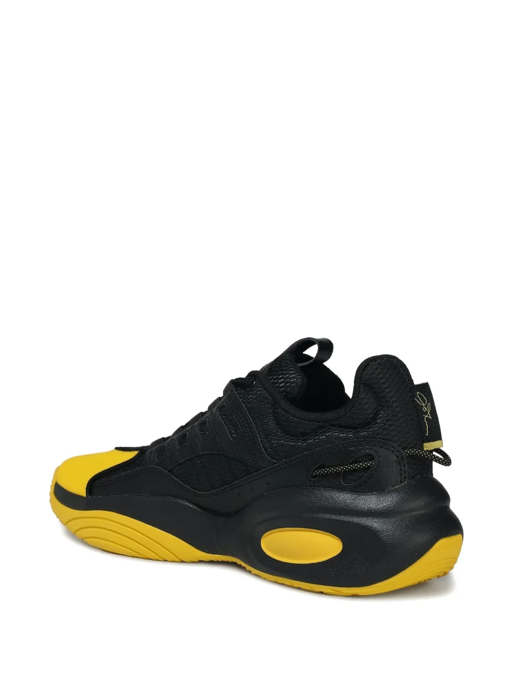 Reebok Solution Mid "core Black/toxic Yellow" Sneakers In Black