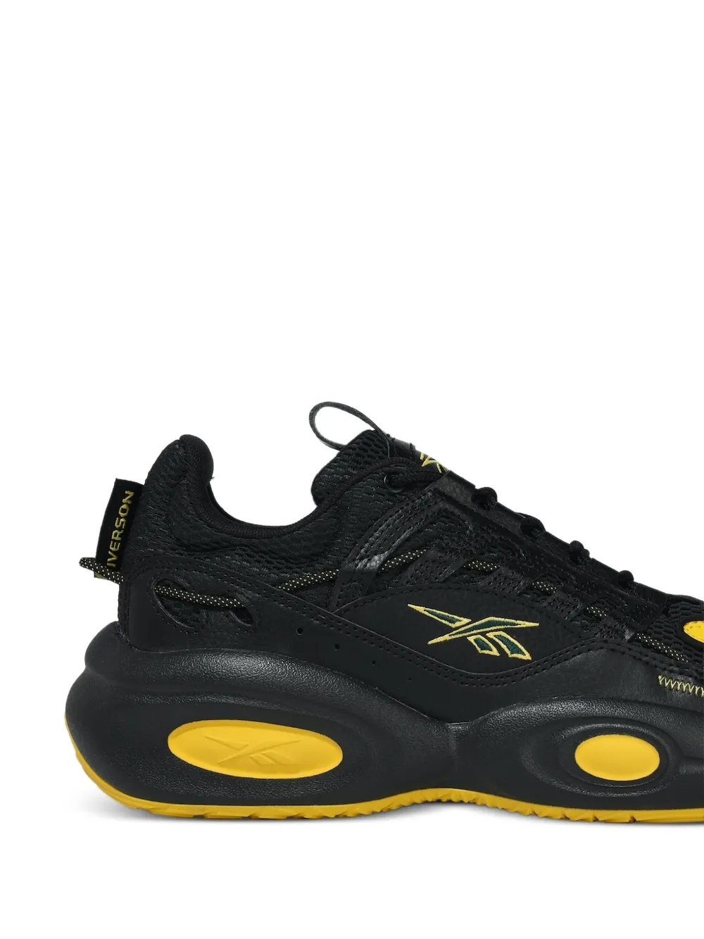 Reebok Solution Mid "Core Black Toxic Yellow" sneakers Zwart