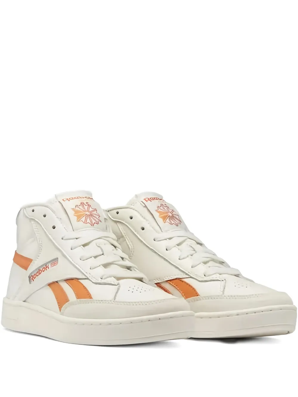 Reebok Club C Form High "chalk/burnt Orange" Sneakers In White